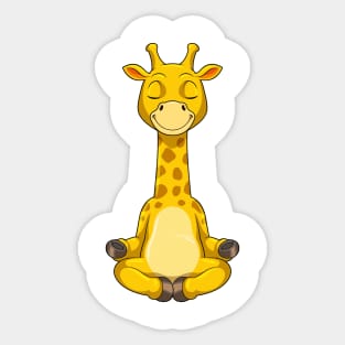 Giraffe at Yoga Meditation Sticker